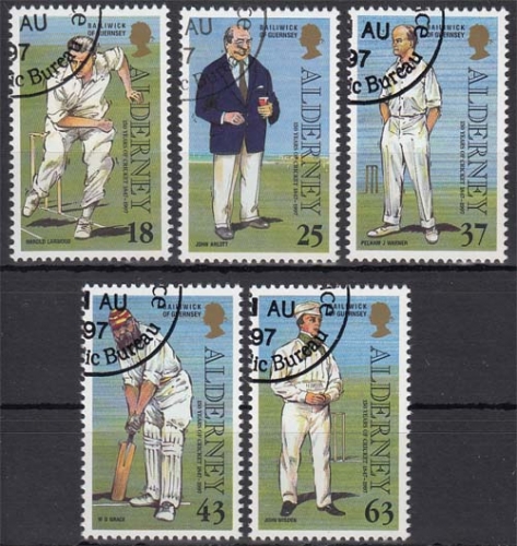 Alderney MiNr. 103/07 O 150 Jahre Kricket auf Alderney