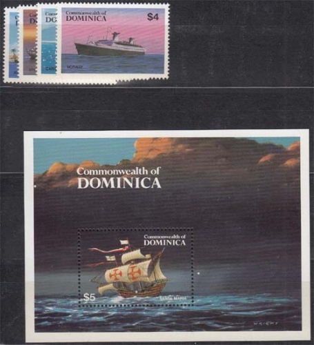 Dominica MiNr. 856/59 + Bl. 89 ** Schiffe