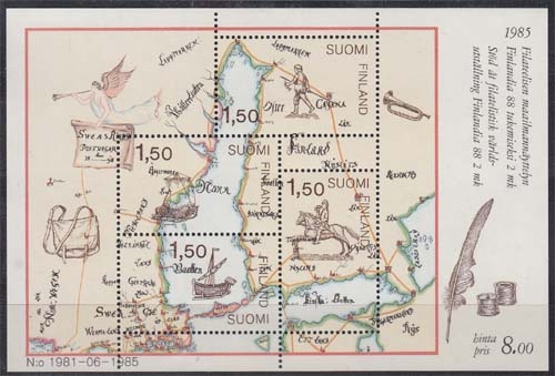 Finnland MiNr. Bl. 1 ** Internationale Briefmarkenausstellung FINLANDIA `88