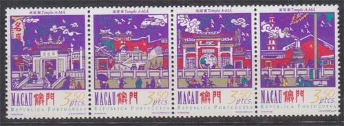 Macau MiNr. 908/11 ** Tempel A-Má im 4er Streifen