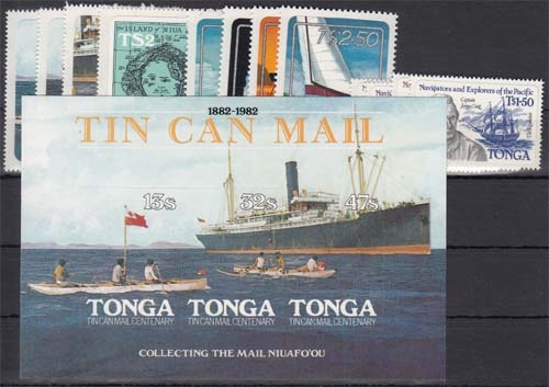 Tonga MiNr. 820/23 + Bl. 2 + 865/68 + 869/72 ** Schiffe