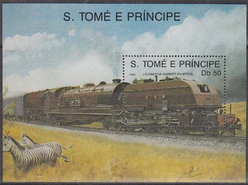 Sao Tome und Principe MiNr. Bl. 208 ** Lokomotiven