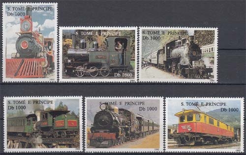 Sao Tome und Principe MiNr. 1540/45 ** Eisenbahnen