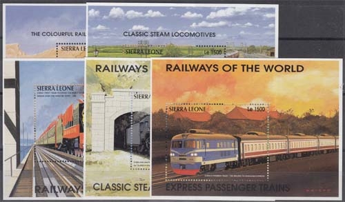 Sierra Leone MiNr. Bl. 264/68 ** Eisenbahnen