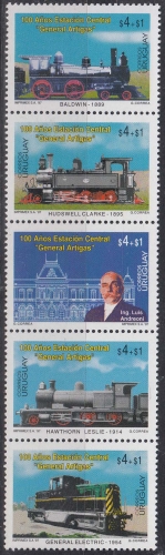 Uruguay MiNr. 2267/71 ** 100 Jahre Hauptbahnhof "General Artigas"
