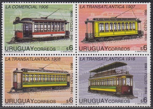 Uruguay MiNr. 2360/63 ** 50 Jahre Studienkreis für öffentlichen Nahverkehr