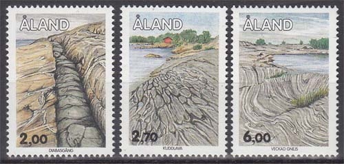 Aland 75/77 ** Freimarken: Gesteinsformationen