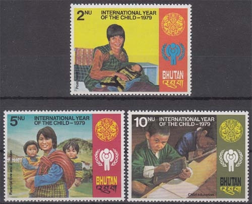 Bhutan 728/30 A ** Internationales Jahr des Kindes
