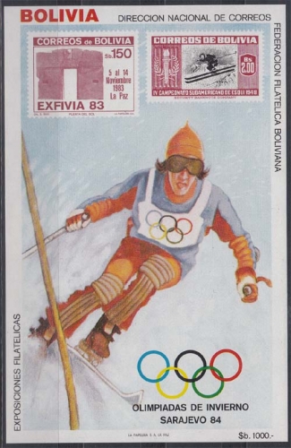 Bolivien Block 136 ** Olympische Winterspiele, Sarajevo