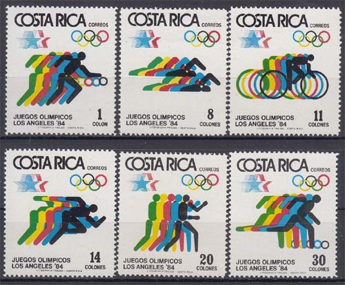 Costa Rica 1229/34 ** Olympische Sommerspiele, Los Angeles