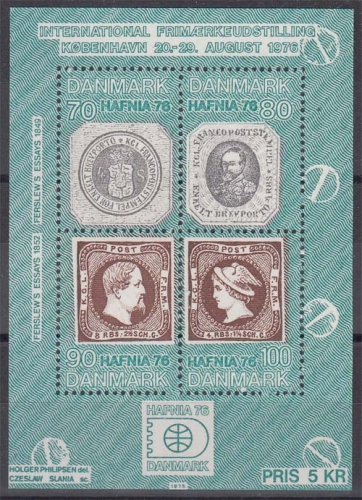 Dänemark Block 1 ** Internationale Briefmarkenausstellung HAFNIA 76