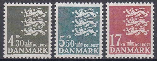 Dänemark 796/98 ** Freimarken: Kleines Reichswappen