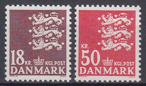 Dänemark 826/27 ** Freimarken: Kleines Reichswappen