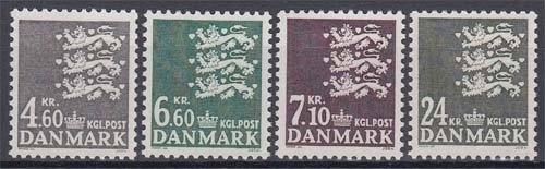Dänemark 910/13 ** Freimarken: Kleines Reichswappen