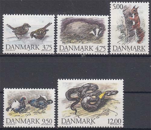 Dänemark 1086/90 ** Einheimische Tiere