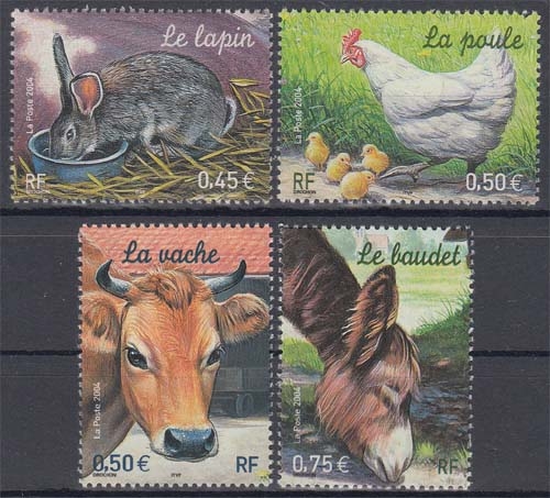 Frankreich 3805/08 ** Tiere auf dem Bauernhof