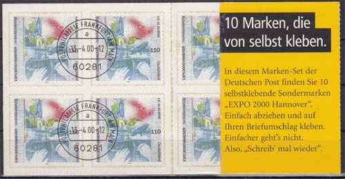 Bund MiNr. MH 40 O Weltausstellung EXPO 2000 in Hannover