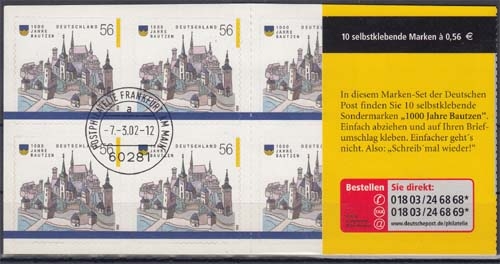 Bund MiNr. MH 48 a O 1000 Jahre Bautzen