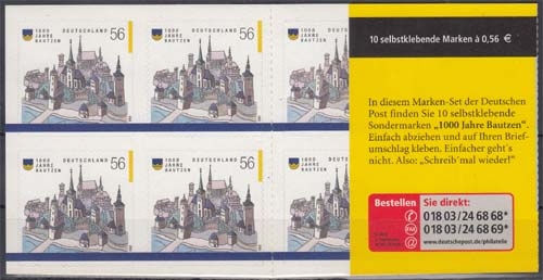 Bund MiNr. MH 48 a ** 1000 Jahre Bautzen
