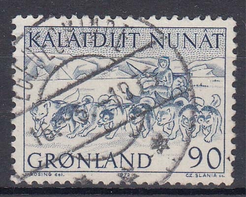 Grönland 80 O Freimarke: Postbeförderung in Grönland