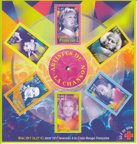 Frankreich MiNr. Bl. 26 ** Chanson-Sänger