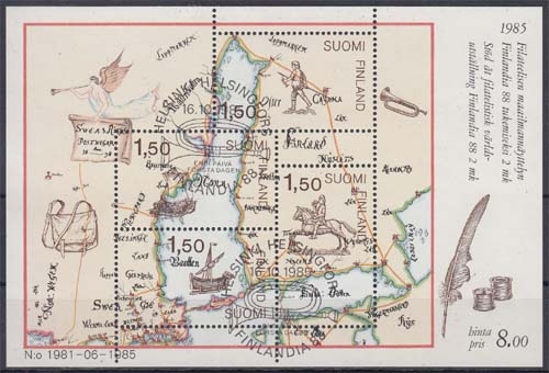 Finnland Block 1 O Internationale Briefmarkenausstellung FINLANDIA 88
