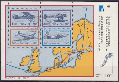 Finnland Block 4 O Internationale Briefmarkenausstellung FINLANDIA 88