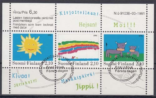 Finnland Block 7 O Kinderzeichnungen