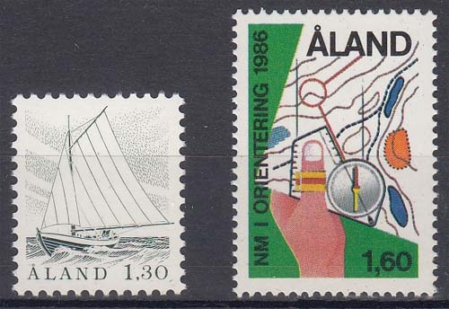Aland MiNr. 14/5 ** Freimarke Fischerboot + Nordische Meisterschaften