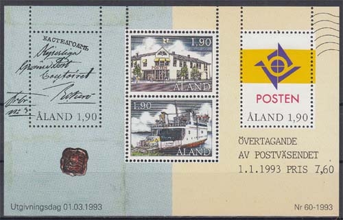 Aland MiNr. Bl. 2 ** Eigene Posthoheit