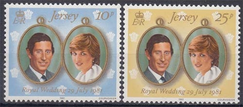 Jersey MiNr. 262/63 ** Hochzeit von Prinz Charles und Lady Diana