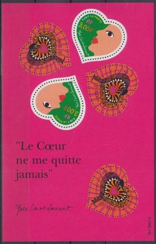 Frankreich MiNr. Klbg. 3436/37 ** Grußmarken: Valentinstag