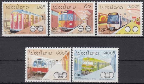 Laos MiNr. 1342/46 ** 130 Jahre U-Bahnen