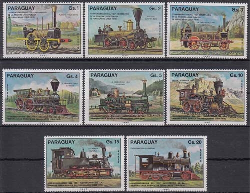 Paraguay MiNr. 2774/81 ** 150. Jahrestag der Eröffnung der 1. öffentl. Eisenbahn