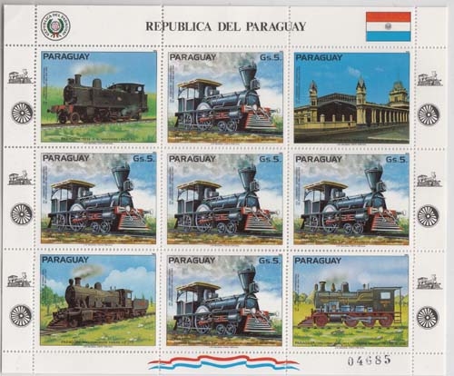 Paraguay MiNr. Klbg. 3585 ** Lokomotiven