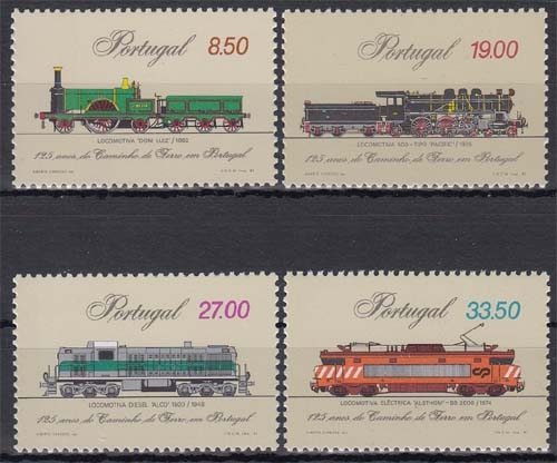 Portugal MiNr. 1540/43 ** 125 Jahre Eisenbahn in Portugal