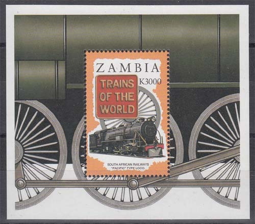 Sambia MiNr. Bl. 26 ** Lokomotiven