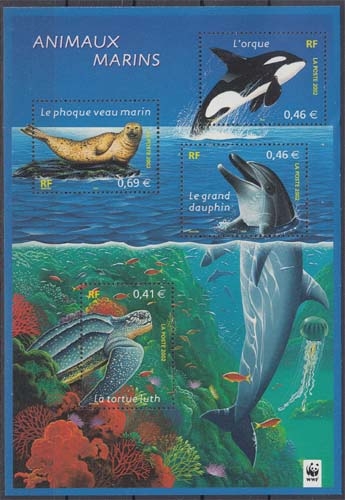 Frankreich MiNr. Block 28 ** Weltweiter Naturschutz: Meerestiere