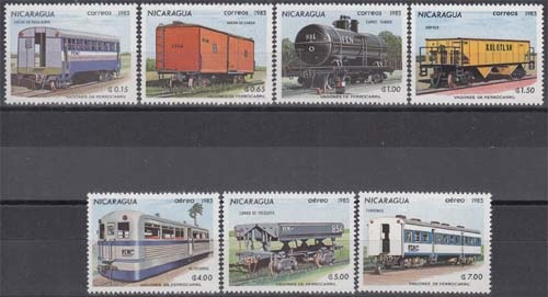 Nicaragua MiNr. 2387/93 ** Eisenbahnwagen