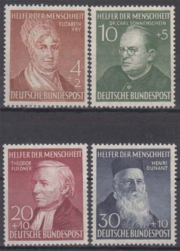 Bund MiNr. 156/59 ** Wohlfahrt: Helfer der Menschheit