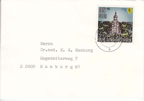 DDR MiNr. 3315 EF nach Hamburg