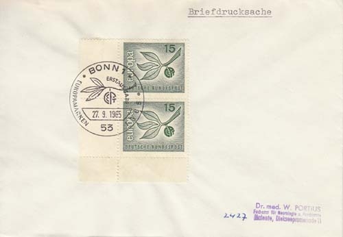 Bund MiNr. 2x 483 Bogenecke links unten FDC