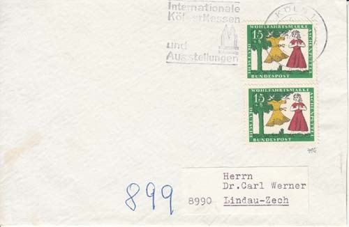 Bund MiNr. 2x 486 MEF nach Lindau