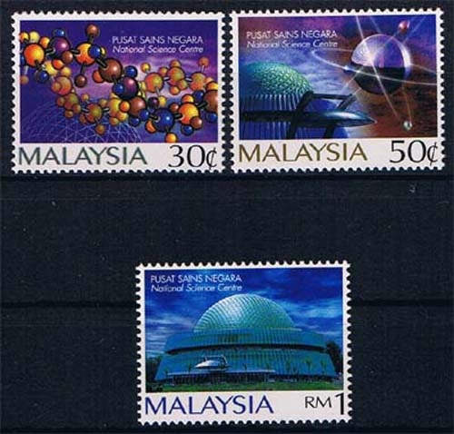 Malaysia 616/18 ** Eröffnung des nationalen Wissenschaftsmuseums