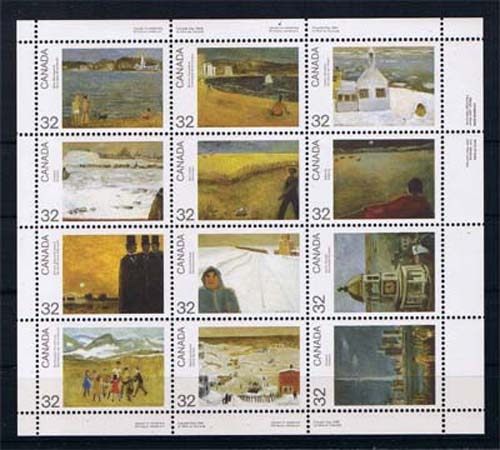 Kanada 910/21 Zusammendruck ** Kanada-Tag: Gemälde von Jean Paul Lemieux