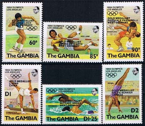 Gambia 576/81 ** Sieger der Olympischen Sommerspiele, Los Angeles 1984