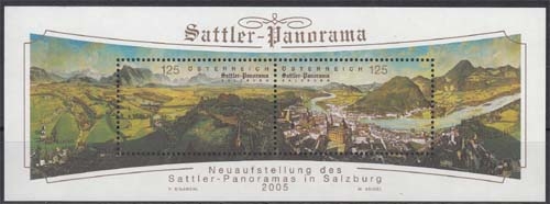 Österreich MiNr. Bl. 31 ** Neuaufstellung des Sattler-Panoramas
