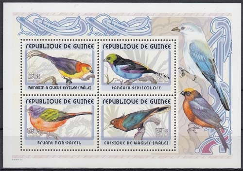 Guinea MiNr. Bl. 683 A ** Vögel aus aller Welt