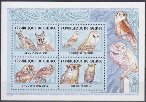 Guinea MiNr. Bl. 690 A ** Raubvögel aus aller Welt