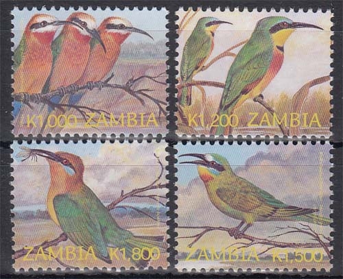 Sambia MiNr. 1473/76 ** Freimarken: Bienenfresser